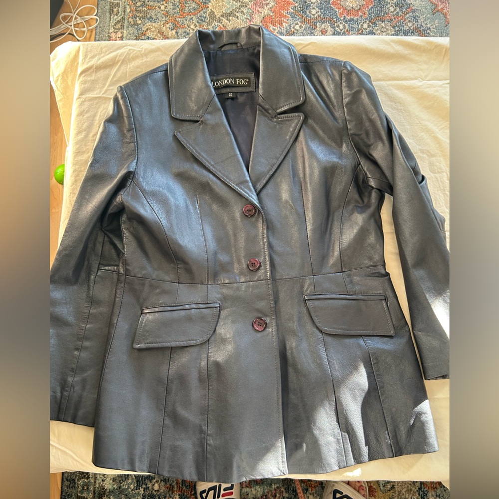 London Fog deep purple Leather Blazer - Picture 11 of 13